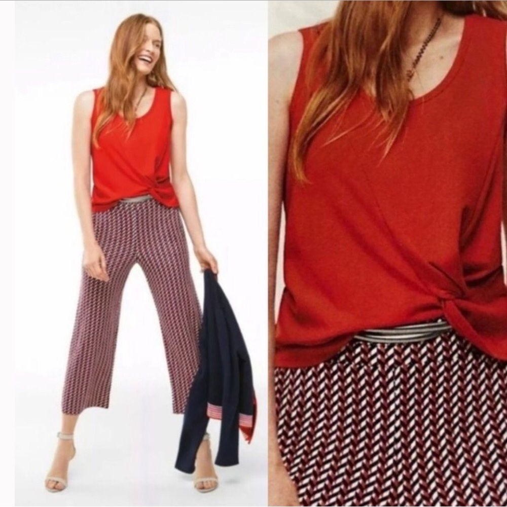 CABI red twist front tank top S
